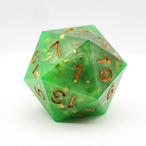 Chonk D20 - handmade resin sharp edge dnd dice for DnD, D&D, Dungeons and Dragons, RPG dice, dungeon master gift, fluorescent Green