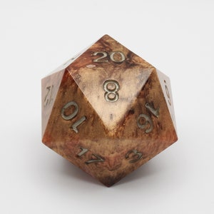 Chonk D20 - handgemachte Würfel für DnD, D&D, Dungeons and Dragons, RPG Würfel, Dungeon Master Geschenk, Blut und Gold