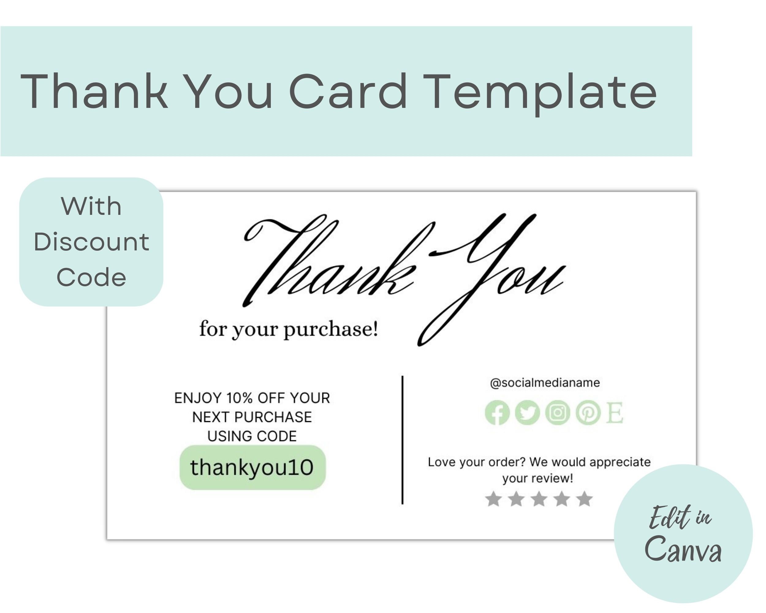 Coupon Code Card - Etsy