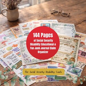 Soziale Sicherheit Behinderung Junk Journal Printable Bundle | DIY Unregelmäßigkeit Anspruch Organizer