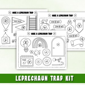 St Patrick&#39;s Day Leprechaun Trap Kit, Fun Cut and Paste Crafting Activity for Kids