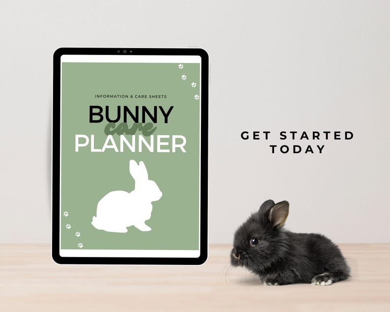Printable Rabbit Care Bunny Rabbit Care Planner Printable Template US Letter, Bunny Care ...