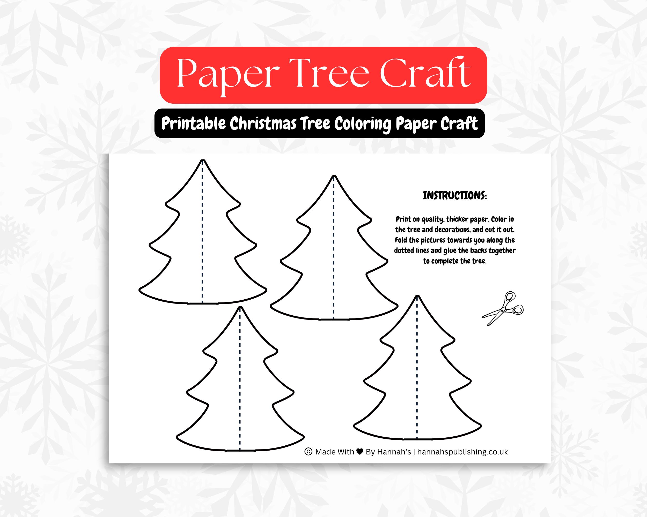 standing paper christmas tree - printable christmas tree template