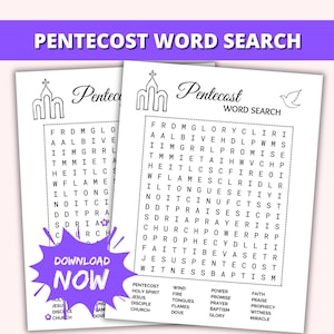 Pentecost Wordsearch Printable Pentecost Bible Activity for Kids Study Bible Craft for Sunday School and Family Activities