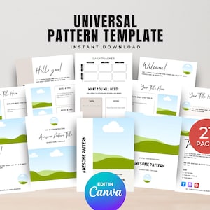 Universale Bastelanleitung Canva, Moderne Bastelvorlage Canva, Häkelanleitung Canva, Strickvorlage Canva & Mehr