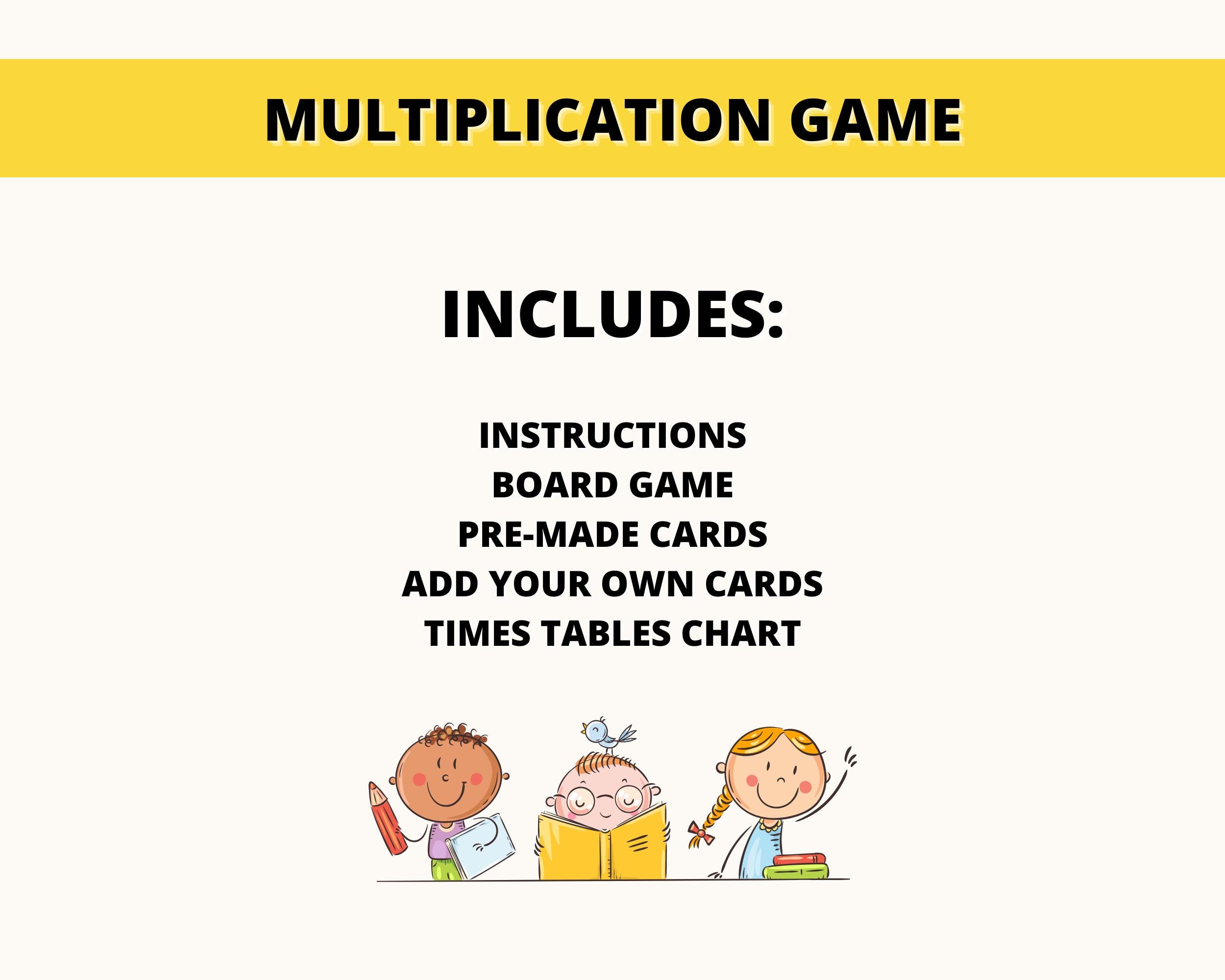 Printable Multiplication Board Game With Multiplication Chart, Fun ...