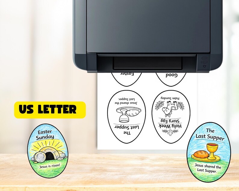 Easter Paper 3D Egg Craft Printable PDF, Palm Sunday Craft & Holy Week ...