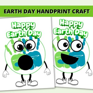 Earth Day Printable Activity Handprint Art, Earth Day Activity Sheets, Earth Day Hand Print Art, Earth Day Handprint Printable