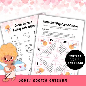 Atrapa piojos de San Valentín imprimible con chistes, adivino de San Valentín, juegos imprimibles de San Valentín para niños Chatterbox PDF