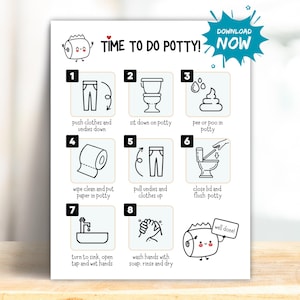Secuencia para ir al baño imprimible, guía para el entrenamiento para ir al baño, cuadro de recompensas para el entrenamiento para ir al baño, cuadro de entrenamiento para ir al baño, hoja para colorear de rutina de baño