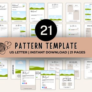 Universal Crafting Pattern Canva Template, Crochet Pattern Template Modern, Crochet Pattern Template Canva, Knitting Template Canva