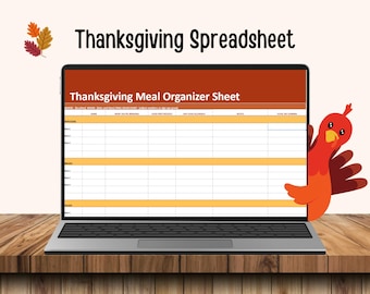 Google Sheets Thanksgiving Template, Thanksgiving Spreadsheet Potluck Meal Planner, Holiday Dinner Organizer, Friendsgiving Meal Planner