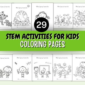 STEM Coloring Pages for Kids, STEM Activities for Kids Printable Coloring Pages & Educational Worksheets STEM Downloadable