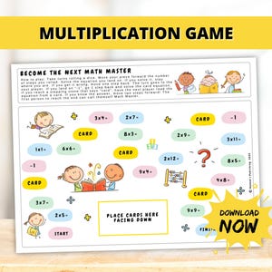 Printable Multiplication Board Game With Multiplication Chart, Fun ...