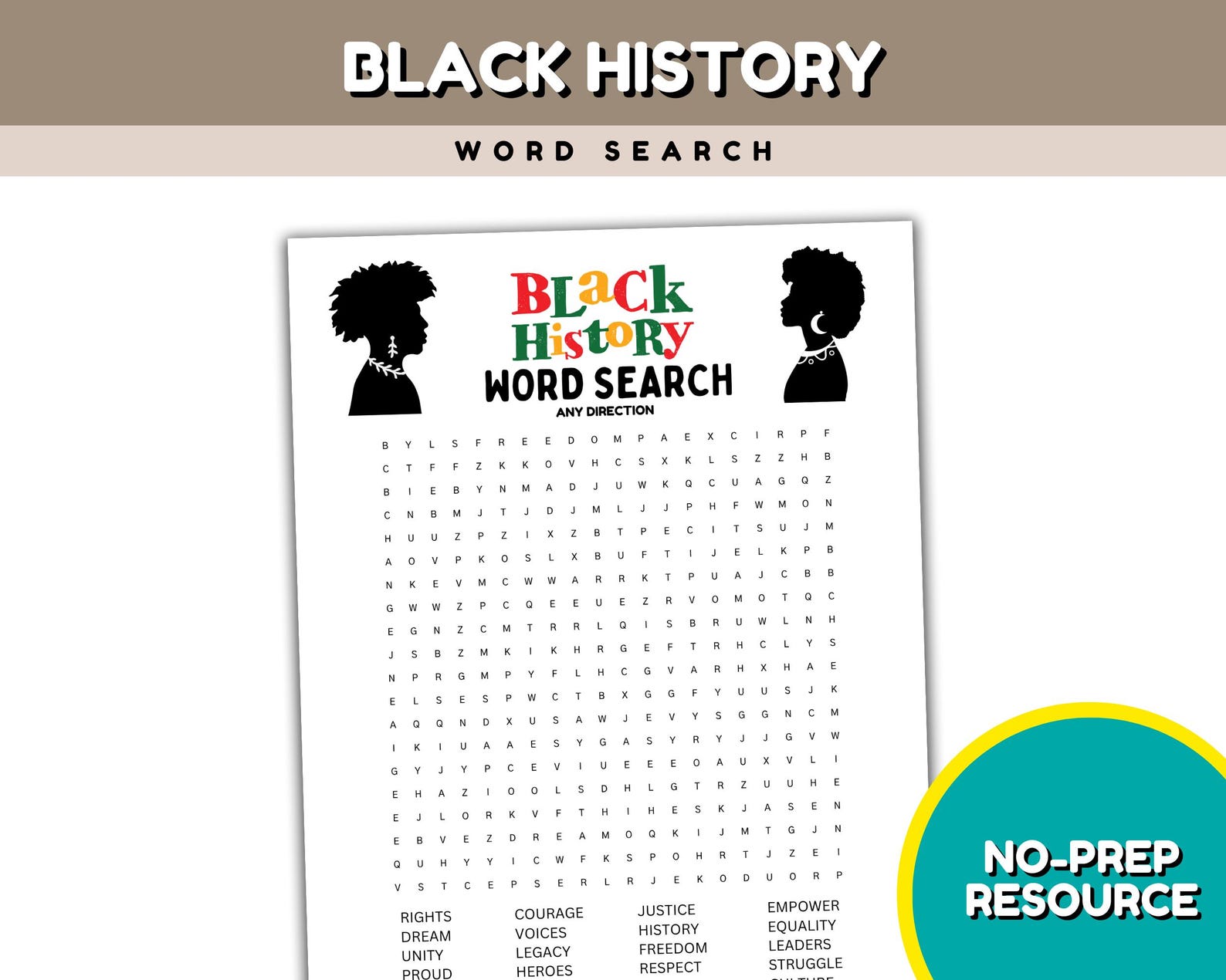 Black History Month Word Search Printable, Empowering Vocabulary ...