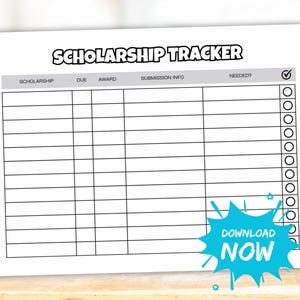 Scholarship Tracker & College Application Task Tracker for High School Seniors - Stay Organized for College Success!
