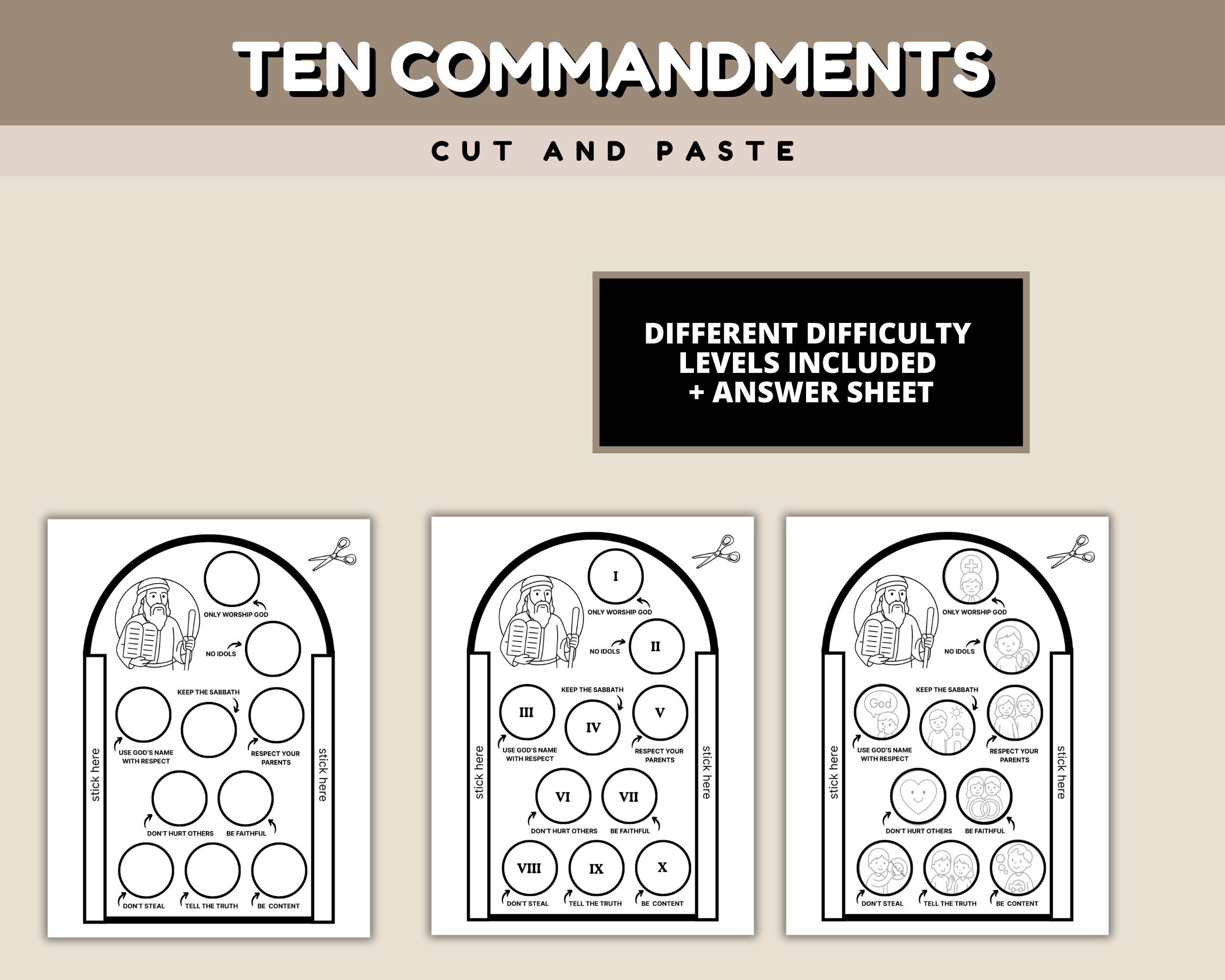 Empty Commandments Printable Ten Commandments Craft, 10 Commandments for Kids, Color, Cut ...