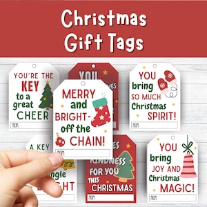 Red & Green Christmas Gift Tags Printable, Teacher Appreciation Gift Tags Set, Holiday Gift Tag Set, Stocking Stuffer, Gift Tags Teachers