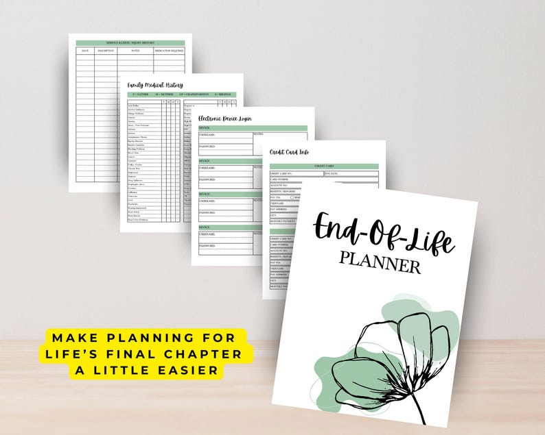 End of Life Planner Printable PDF, End of Life Binder, If I Die Binder ...