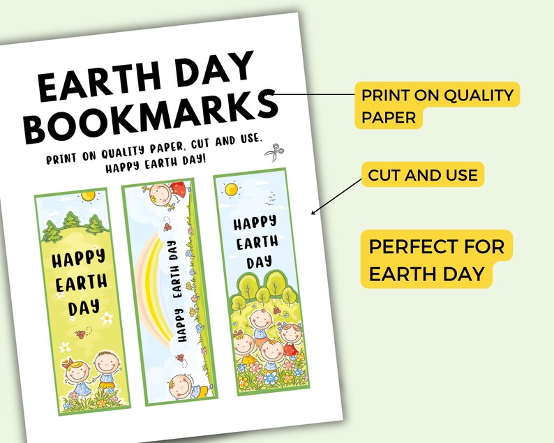 Earth Day Printable Bookmarks, Earth Day Activity Sheets, Earth Day ...