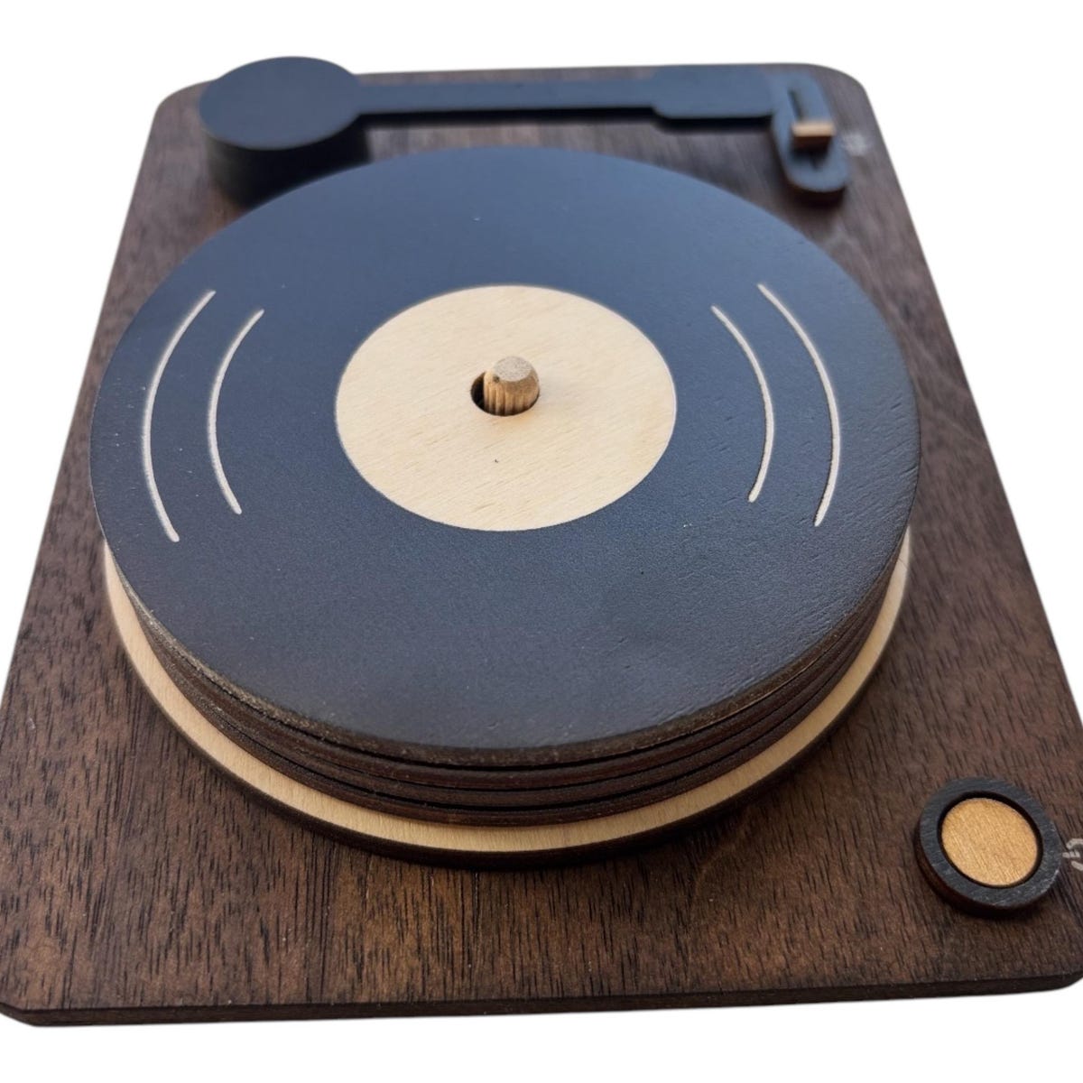 Record Player Coaster Set | Retro Coffee Table Drink Coasters | Vinyl Record Lover Gift | Mid Century Modern Home Decor | Gift for Friend - Etsy