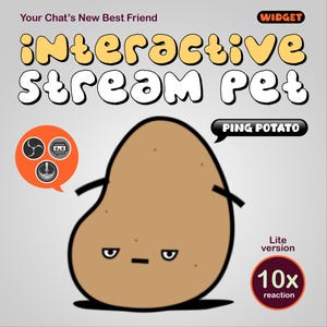 Funny Slow Potato Stream Pet. High Lag Interactive Command Widget.