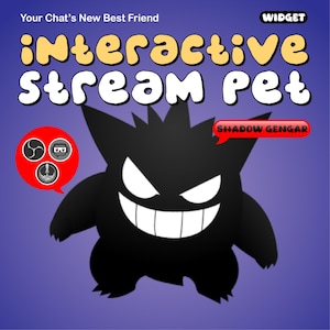 shadow gengar Stream Pet Overlay | Interactive Animated Virtual Pet for Live Streaming on Twitch, YouTube, Facebook & Kick