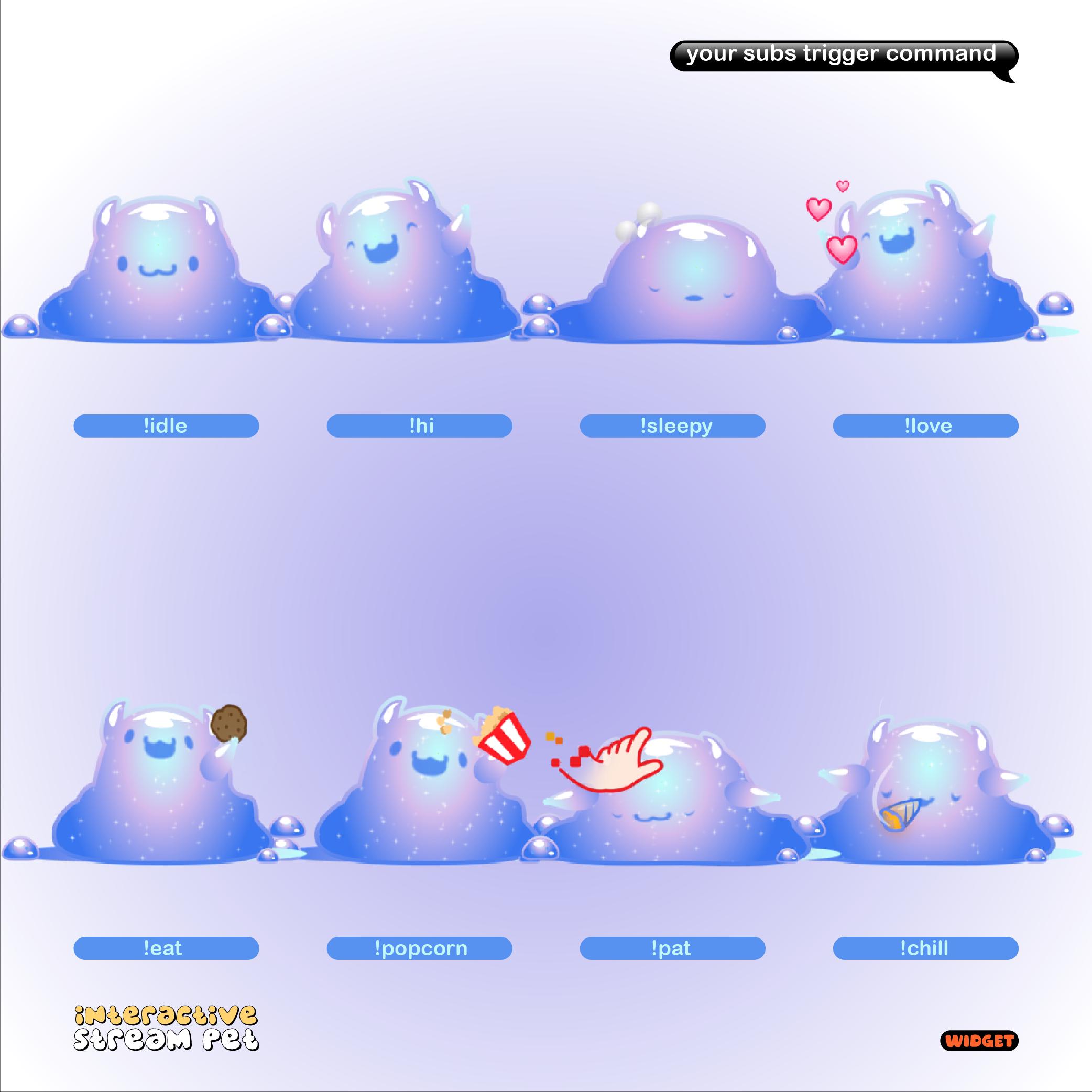 Glitter Slime Stream Pet Overlay | Interactive Animated Widget 15 ...