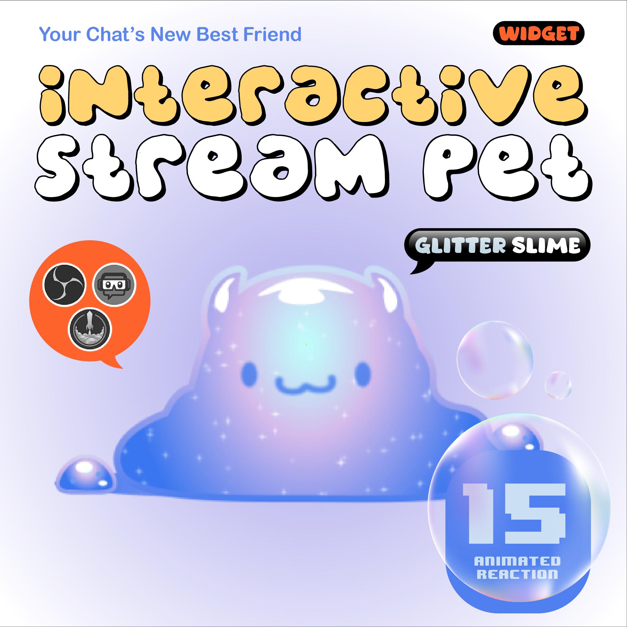 Glitter Slime Stream Pet Overlay | Interactive Animated Widget 15 ...