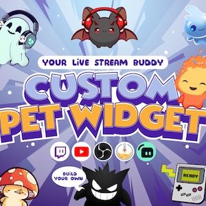 OBS、Streamlabs、StreamElements 向けのカスタムアニメーションライブストリームペットウィジェットオーバーレイ | Twitch、YouTube、ライブストリーム