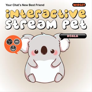 cute Koala Stream Pet Overlay | Interactive Animated Virtual Pet for Live Streaming on Twitch, YouTube, Live Stream