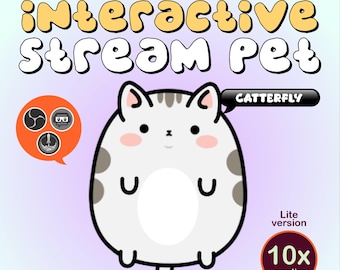 Cat Butterfly Stream Pet Overlay | Interactive Animated Widget (Lite Version)