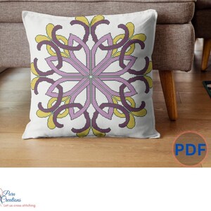 Celtic flower Medallion cross stitch pattern, Flowers-Knot Cross Stitch design. Digital (PDF) cross stitch pattern. Punto Cruz Patron