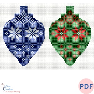 Lights Christmas Ornaments, Christmas Cross Stitch, PDF Pattern, Digital Winter Pattern, Cross Stitch Pattern, Christmas decor