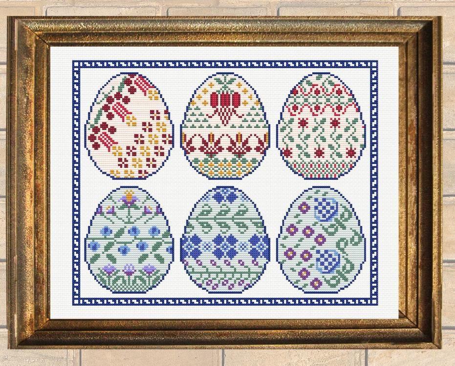 Easter Eggs and Flowers Cross Stitch Pattern (PDF Download) - Etsy