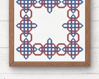Celtic Knots  Border cross stitch pattern.  Download PDF. Handmade home decor. Celtic styles