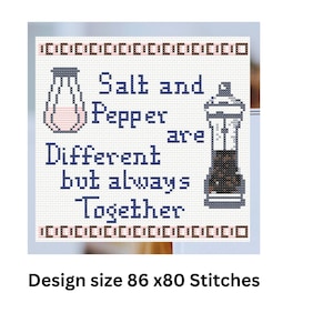 Salt and Pepper Stitch Quote, Cross Stitch Quote, Modern Cross Stitch, Together Quote, Together Stitch Quote, Instant download PDF pattern