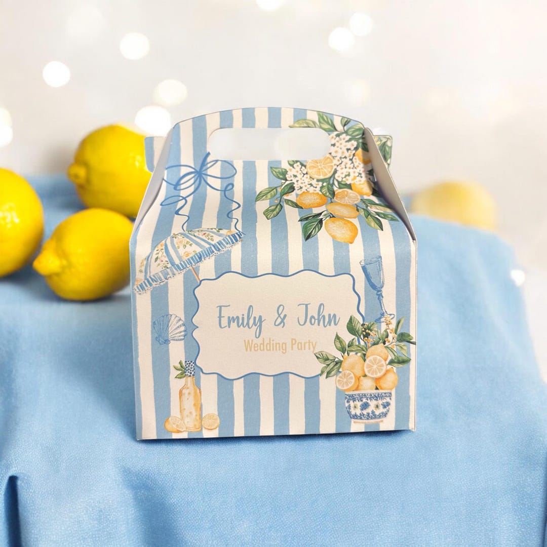 Personalized Capri Lemon Favor Box: Italian Coastal Wedding - Etsy