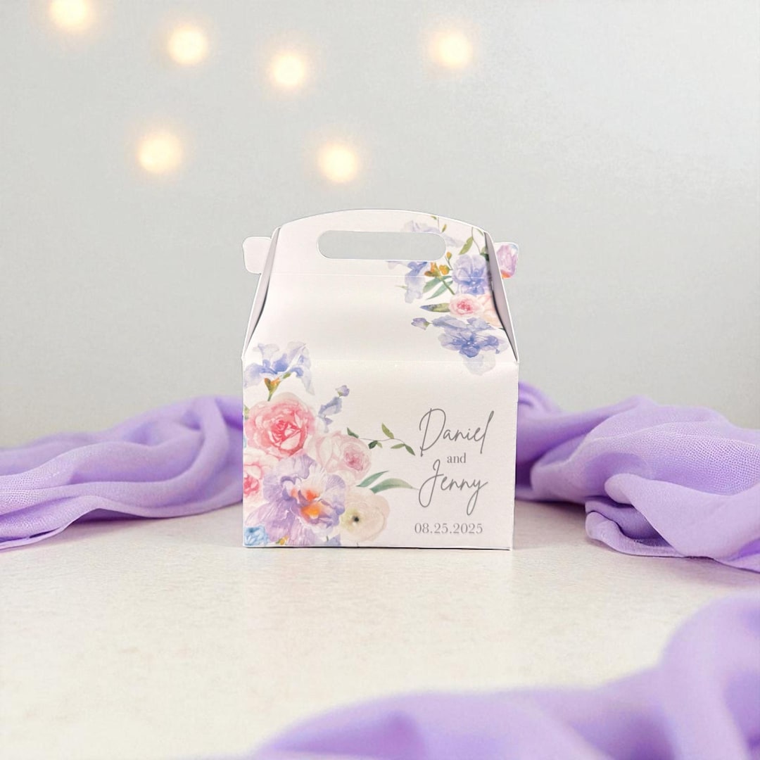 Personalized Floral Favor Box: Custom Wedding, Shower, Christening Gift ...