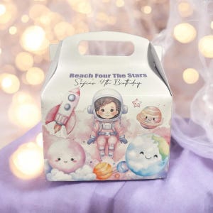 Personalized Astronaut Party Favor Box: Space Theme Birthday