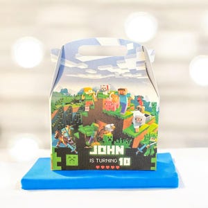 Boîte cadeau Mine little craf - Petite boîte de bonbons personnalisée pour anniversaire d'enfants - Fête d'anniversaire de garçons