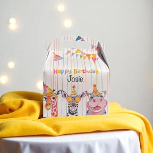 Personalized Safari Animal Favor Box: Jungle Party Treat Box