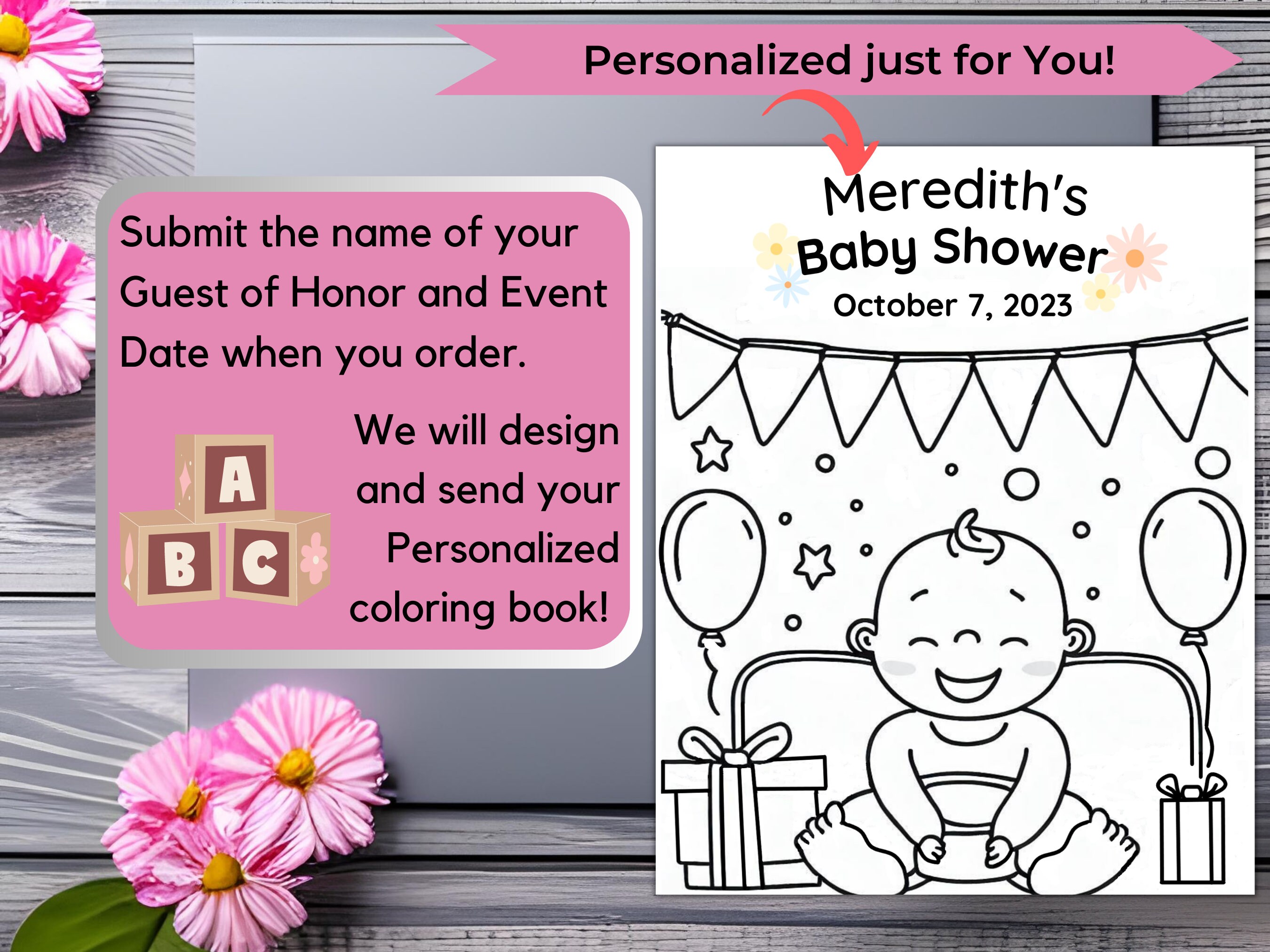 Baby Shower Coloring Book Baby Shower Coloring Pages Baby Etsy