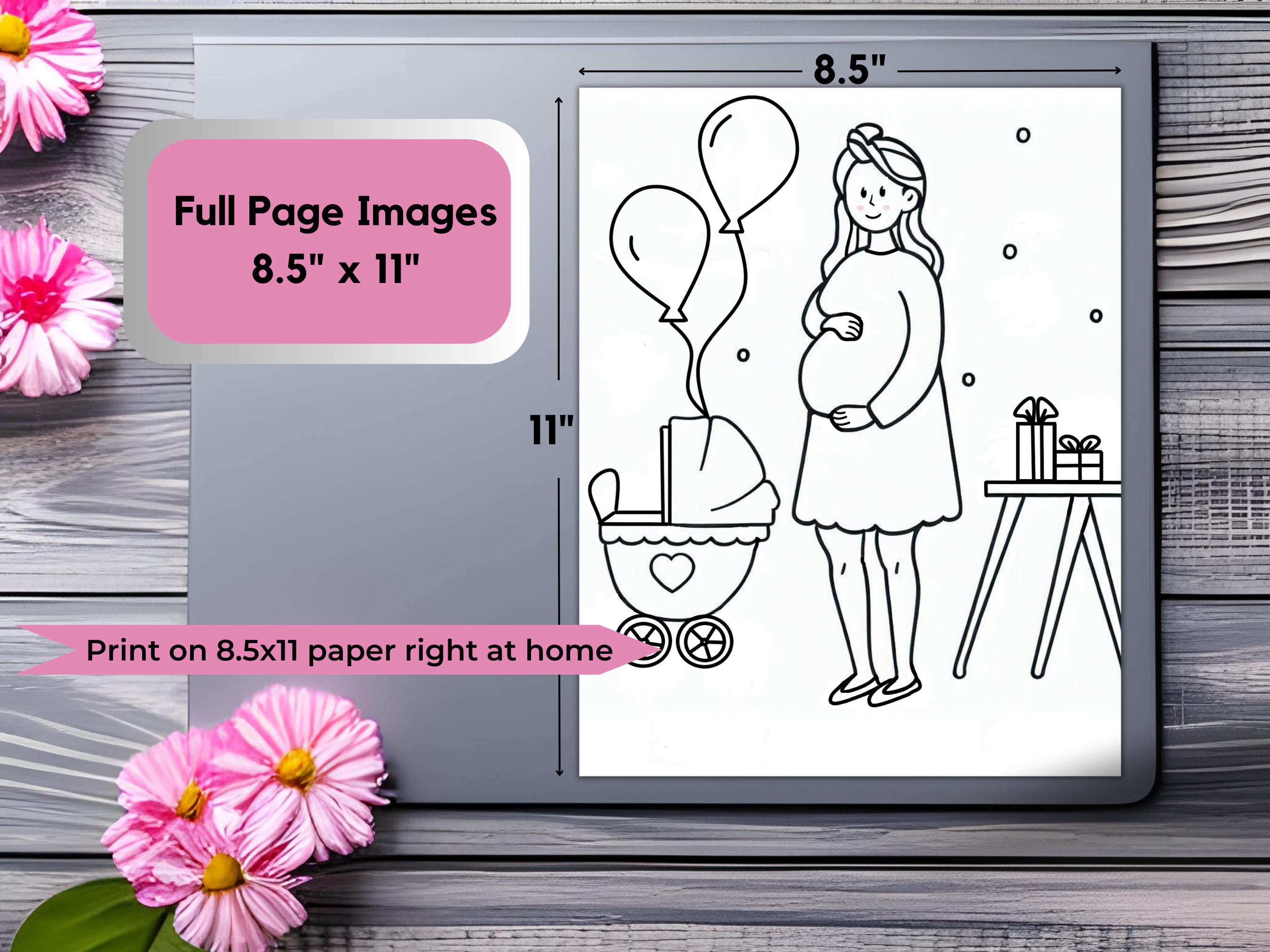 Baby Shower Coloring Book Baby Shower Coloring Pages Baby Etsy