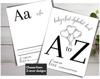 Blank ABC Book Baby Shower, ABC Baby Shower Coloring Book, Alphabet Coloring Book, Coloring Page, Baby Shower Activity Coloring, Guest Book