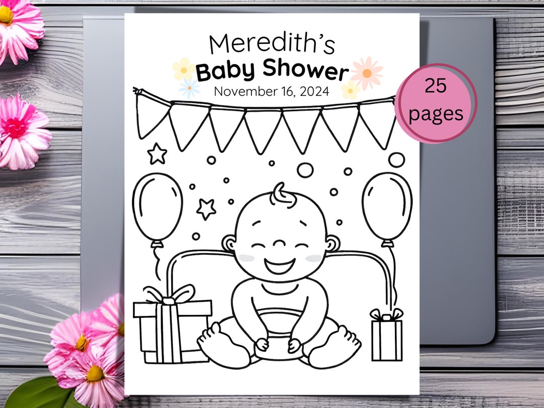 Baby Shower Coloring Book, Baby Shower Coloring Pages, Baby Shower
