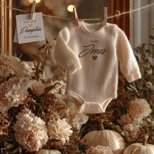 Fall Pregnancy Announcement: Neutral Baby Reveal, Printable Card (Digital Download)