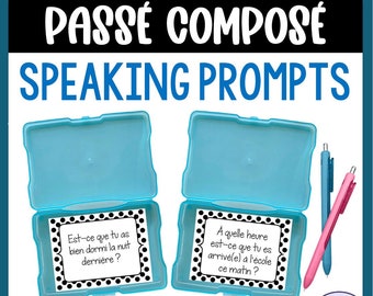 French speaking prompts, passé composé activity, French language, French verb conjugation, French grammar digital activity, French classroom