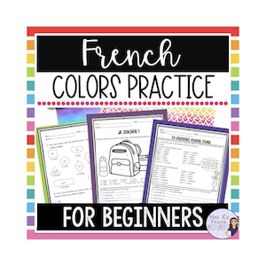 Hojas de trabajo de colores en francés: actividades de vocabulario para principiantes (recurso digital)