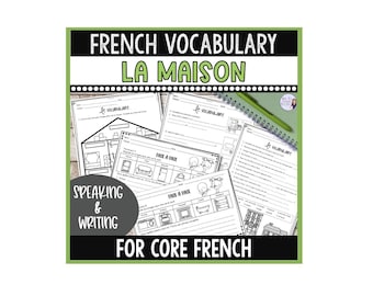 French House Vocabulary Worksheets: Speaking & Writing Resource (Digital Download)